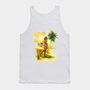 Surfer on the Beach Tank Top